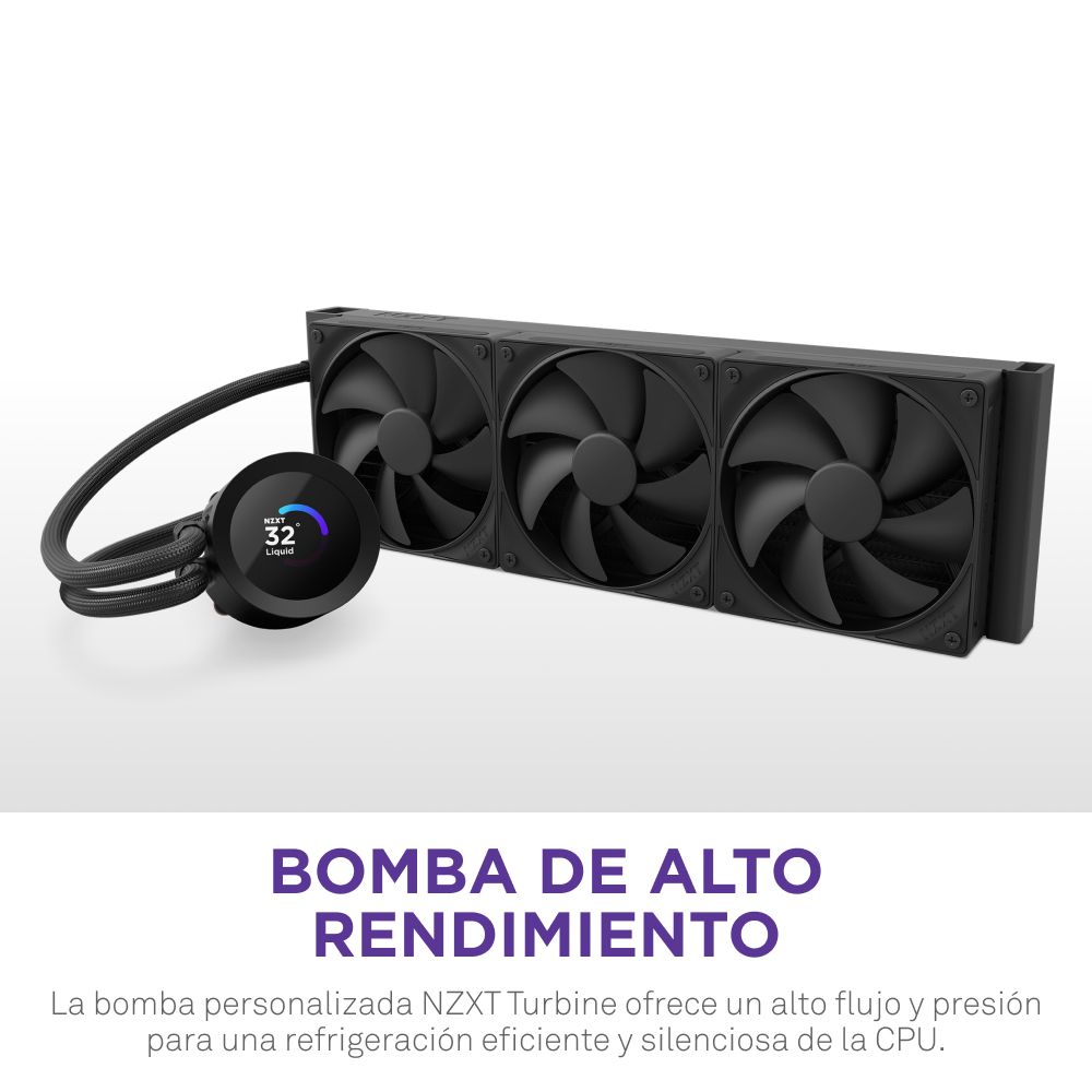 RL-KN360-B2 - Refrigeraci�n L�quida AIO NZXT Kraken Plus 360 LCD 360mm Negro (RL-KN360-B2)