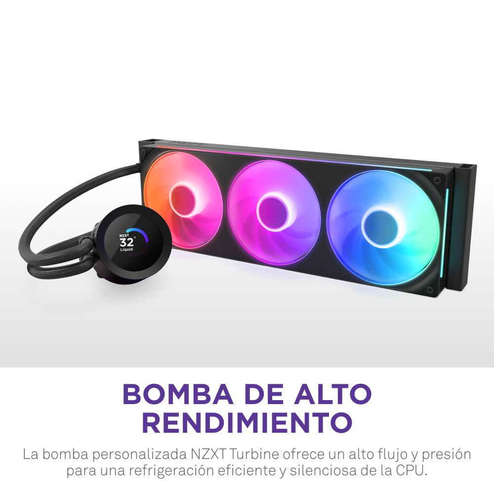 RL-KR360-B2 - Refrigeraci�n L�quida AOI NZXT Kraken Plus 360 RGB Megro (RL-KR360-B2)