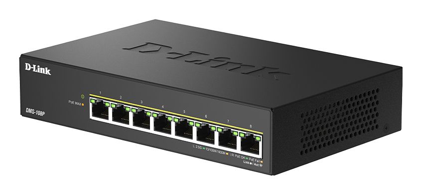 DMS-108P/E - Switch D-Link 8xRJ45 PoE 290W Ethernet GbE/2.5 GbE Negro (DMS-108P/E)