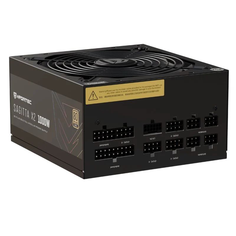 NF-PSU-SAGITTAX2-FM-1000W - Fuente Nfortec Sagitta X2 ATX 1000W 20+4 pin ATX 4xMolex 80 Plus Gold Negra (NF-PSU-SAGITTAX2-FM-1000W)