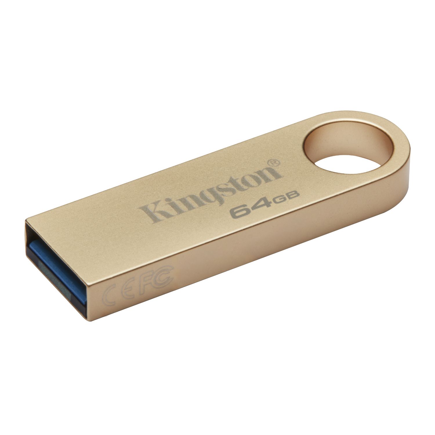 DTSE9G3/64GB - Pendrive Kingston DataTraveler SE9 G3 64Gb USB-A 3.0 Lectura 220 Mb/s Escritura 100 Mb/s Llavero Metal Dorado (DTSE9G3/64GB)