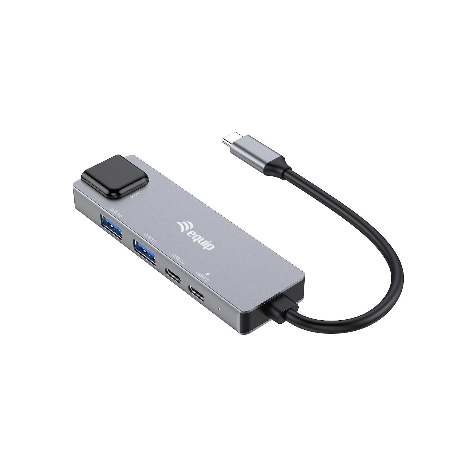 133496 - Adaptador EQUIP USB-C 3.0 a 2xUSB-A 3.0/2xUSB-C 3.0 PD 3.0 100W/1xRJ45 Ethernet 2.5 GbE 0.25m Gris (EQ133496)