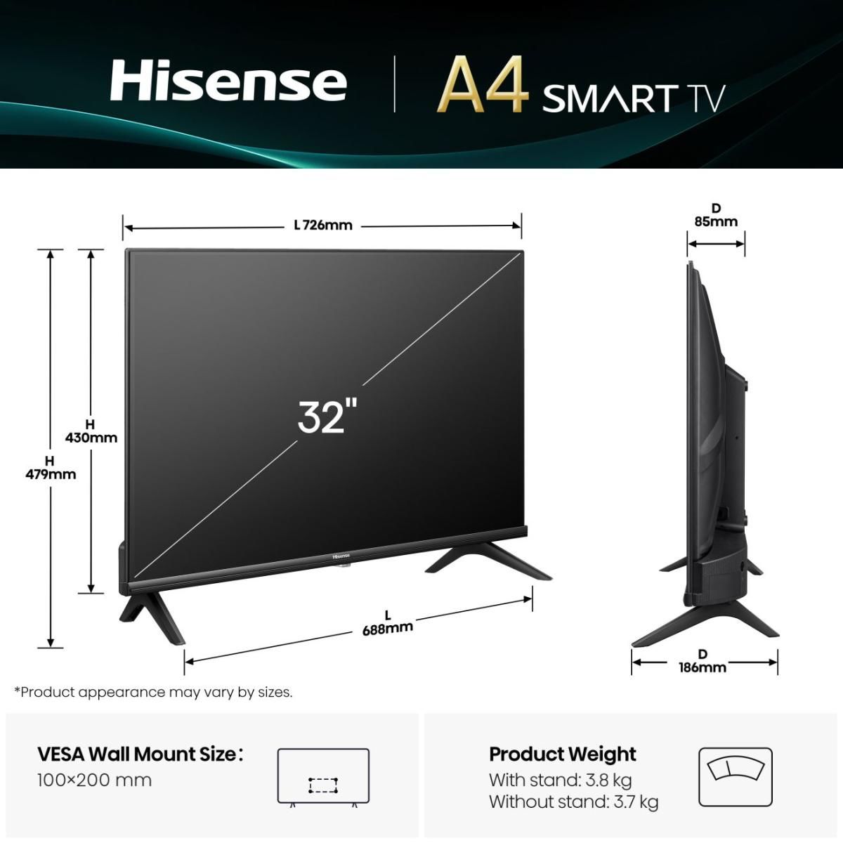32A4Q - Televisor Hisense Serie A4Q 32