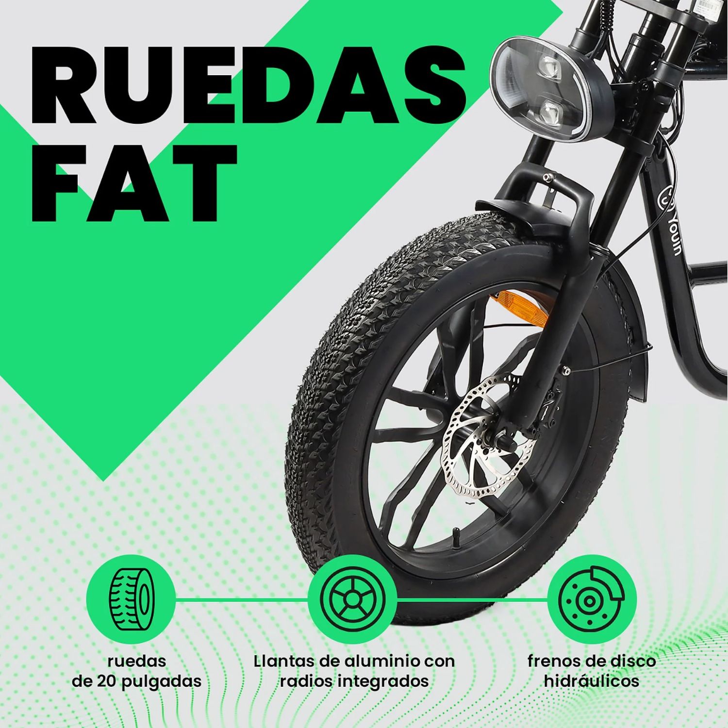 BK7000 - Bicicleta Elctrica YOUIN Fat Bike Miami 20