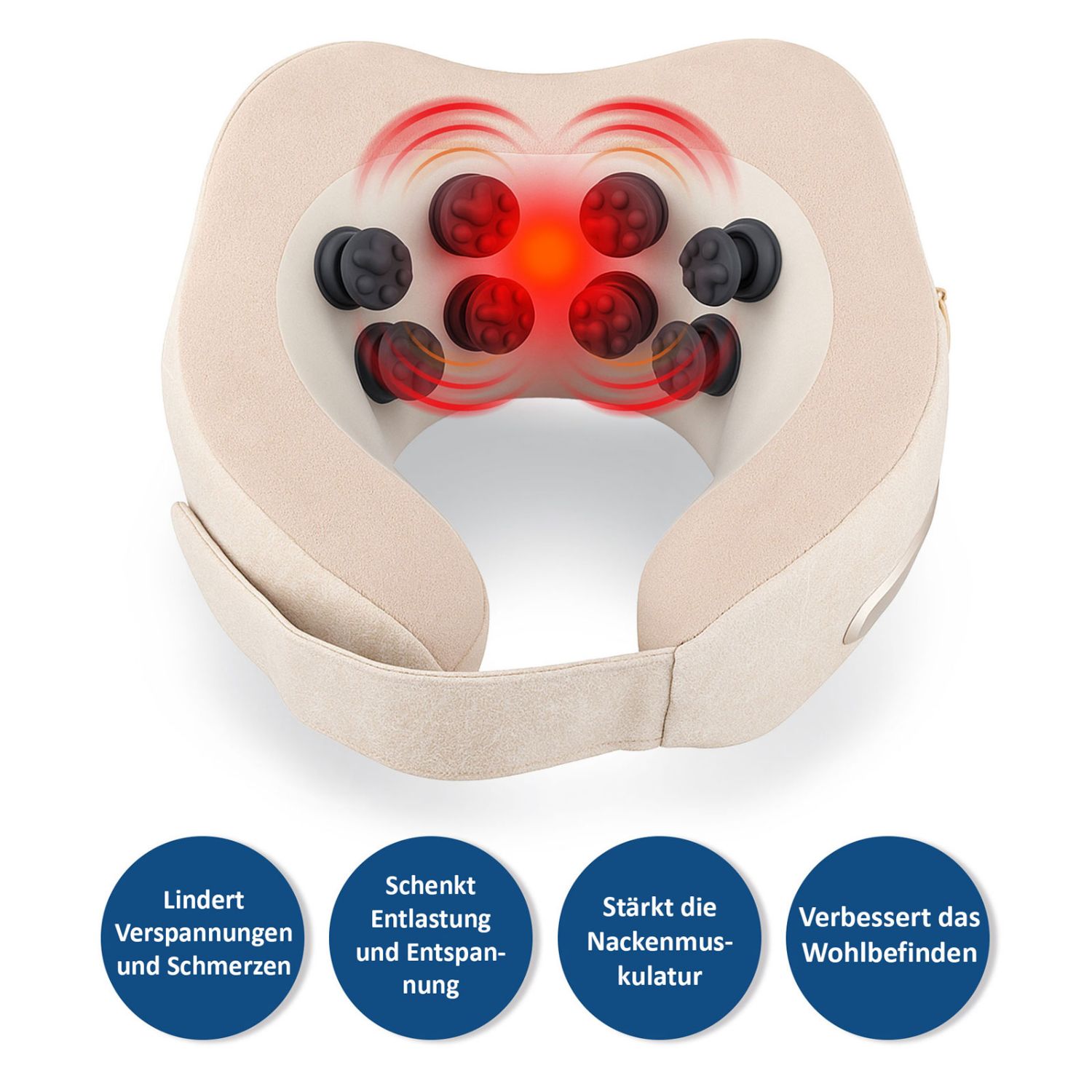 MEDIVON CALM - Masajeador Medivon Calm para cuello con 8cabezales giratorios y calor.