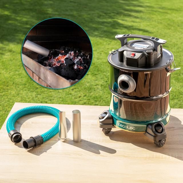 04476 - Aspirador de cenizas y de pellets Cecotec Conga Ash 5000 Free, de 20L, 1200W de potencia y sencillo transporte gracias a sus ruedas y su asa de transporte. (04476)