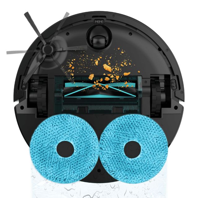 A01_EU01_114480 - Robot aspirador Cecotec Conga X50 con Motor de succi�n 15000 Pa. Base 4en1, navegaci�n l�ser, mopas spin, cepillo lateral. Base total de autovaciado de polvo, agua y limpieza de las mopas. App y conexi�n Bluetooth y WiFi para redes 2.4Gh (A01_EU01_114480)