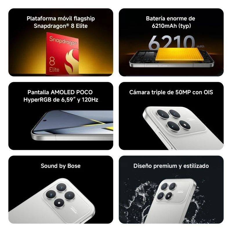 XIA-SP POCO F8P 12-512 BK - Smartphone XIAOMI 15T Pro 6.59