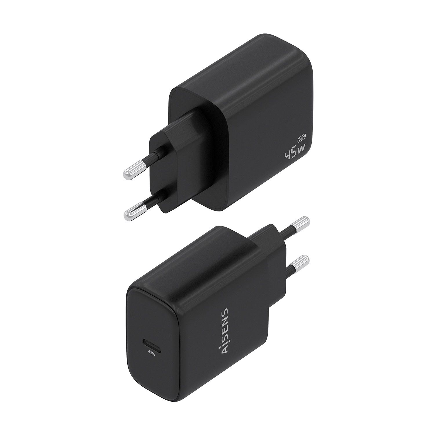 A110-0970 - Cargador de Pared AISENS GaN 45W PD 3.0 1xUSB-C Negro (A110-0970)