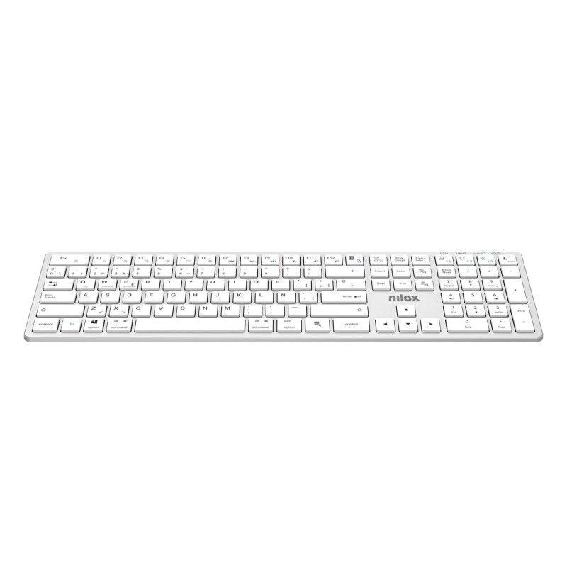 NXKBW01S - Teclado Nilox Wireless Bluetooth Blanco, 110 teclas, bater�a de litio de 250mAh y una autonom�a de hasta 75horas. (NXKBW01S)