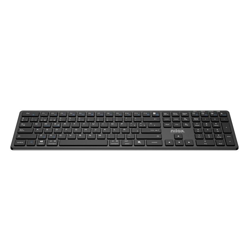 NXKBW01B - Teclado Nilox Profesional Dual Wireless Bluetooth, Negro, con 110 teclas, bater�a de litio de 250mAh y una autonom�a de hasta 75horas. (NXKBW01B)