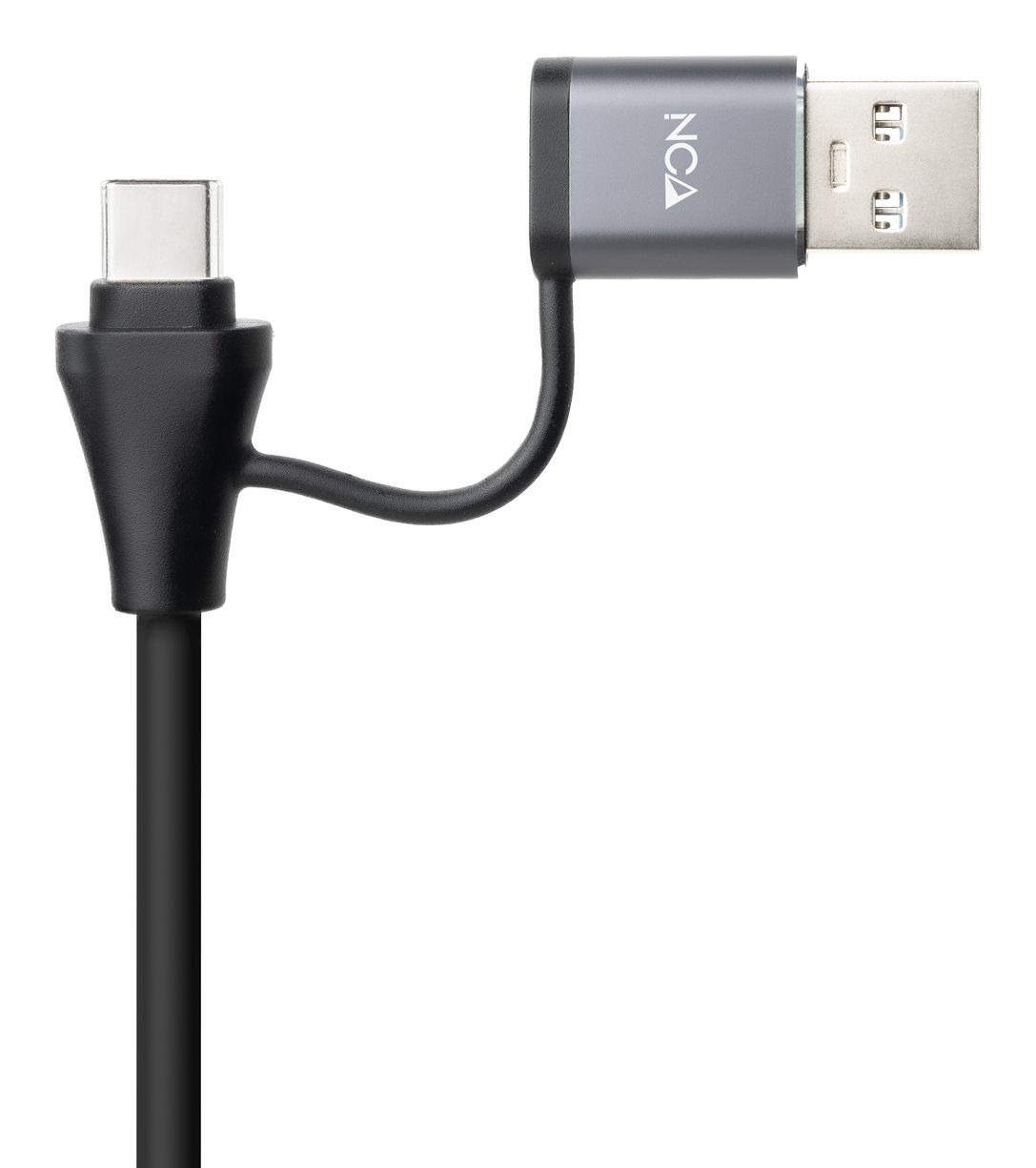 10.03.0412 - Conversor Nanocable USB-A+USB-C/M 3.0 a RJ45+3xUSB-A 3.0 15cm Gris (10.03.0412)