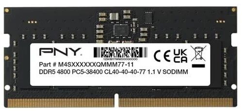 MN16GSD54800-BLK - M�dulo PNY DDR5 16Gb 4800Mhz Sodimm CL40 (MN16GSD54800-BLK)