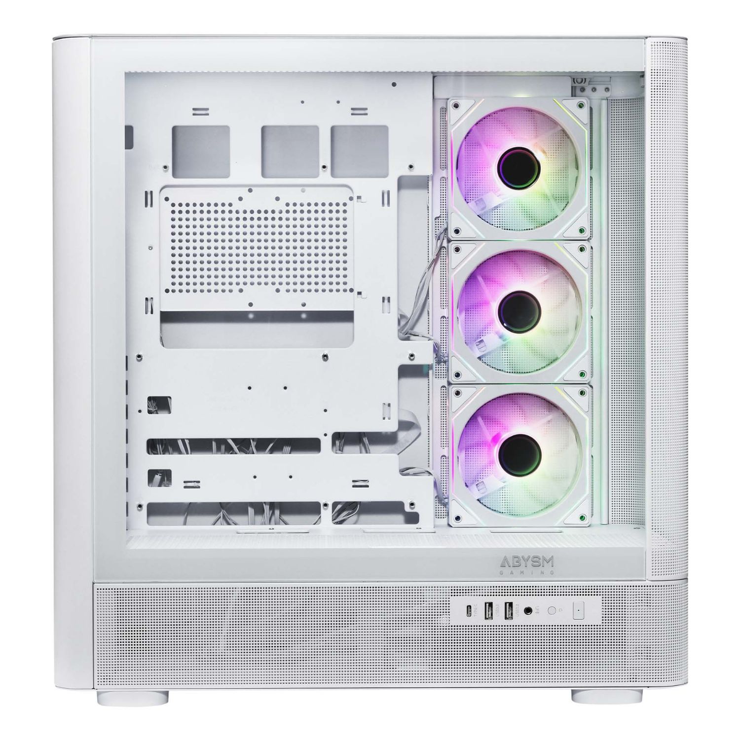 AB123801W - Caja Abysm Danube Sava H500 II Air, panel frontal de rejilla, ARGB, ATX, 120mm, Usb-C, Blanco. (AB123801W)