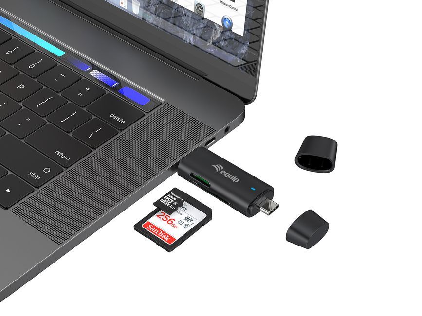 245462 - Lector Tarjetas EQUIP SD/MicroSD USB-A/USB-C Negro (245462)