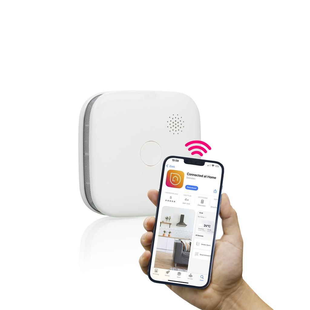SMW-DETECT HUMO FSM-12601 - Detector de Humo Smartwares WiFi Blanco (FSM-12601)