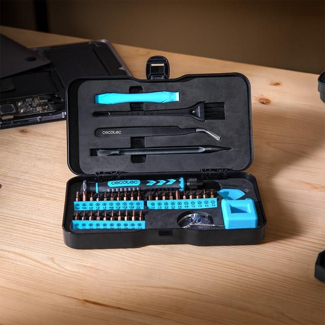 A01_EU01_115174 - Destornillador Cecotec PrecissionGyro 100 Set, Kit de precisi�n 39 piezas, Incluye puntas. Malet�n ultracomopacto. Accesorios reparaci�n dispositivos electr�nicos. Magnetizador de puntas.(A01_EU01_115174)