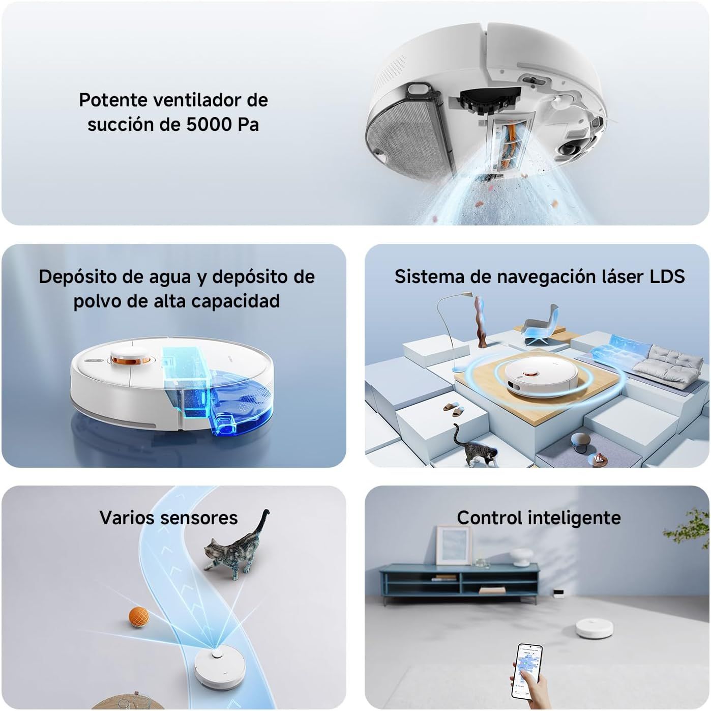 XIA-ROBOT VACUUM S40C WH - Robot Aspirador/Friegasuelos XIAOMI Vacuum S40C 55W Control por WiFi Blanco (BHR9664EU)