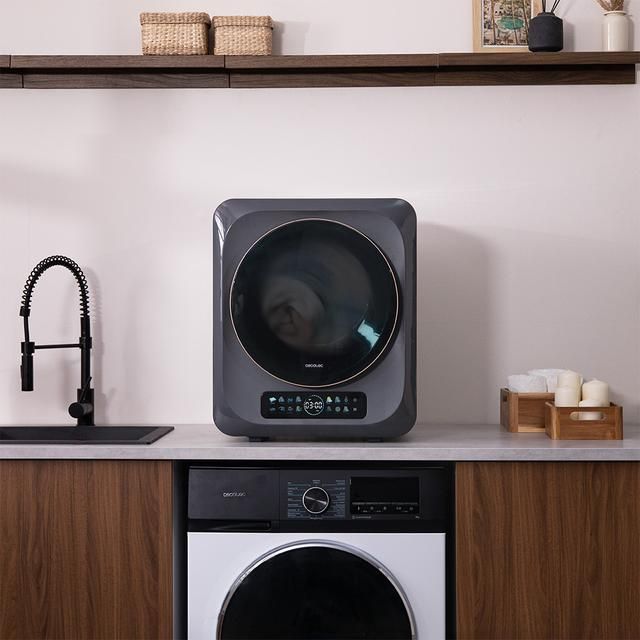 A01_EU01_111289 - Secadora Cecotec Bolero DressCode Dry Dark, compacta de evacuaci�n de 3 kg dark de capacidad, pantalla FullColor, 8 programas, secado autom�tico inteligente, tambor Inox con giro bidireccional, funci�n UV Care, Dry Shoe Pro,antiarrugas.(A01_EU01_111289)