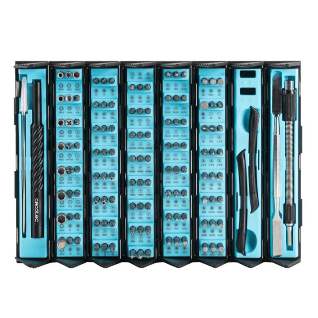 A01_EU01_115175 - Destornillador Cecotec PrecissionGyro 300 Infinity Kit de precisi�n 128 piezas. Destornillador manual.Multiples puntas incluidas. Estuche. Accesorios reparaci�n dispositivos electr�nicos. Magnetizador integrado.(A01_EU01_115175)