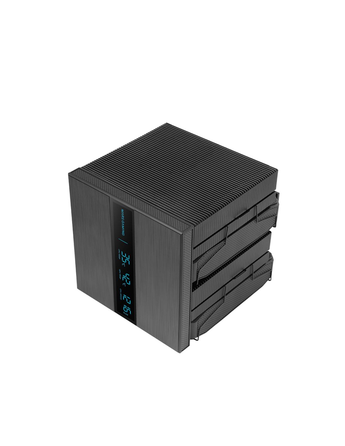 MCPULCDPRO - Ventilador CPU Mars Gaming Disipador 380W, 2x120mm, 8xHeatpipes, pantalla LCD XL, Negro.(MCPULCDPRO)