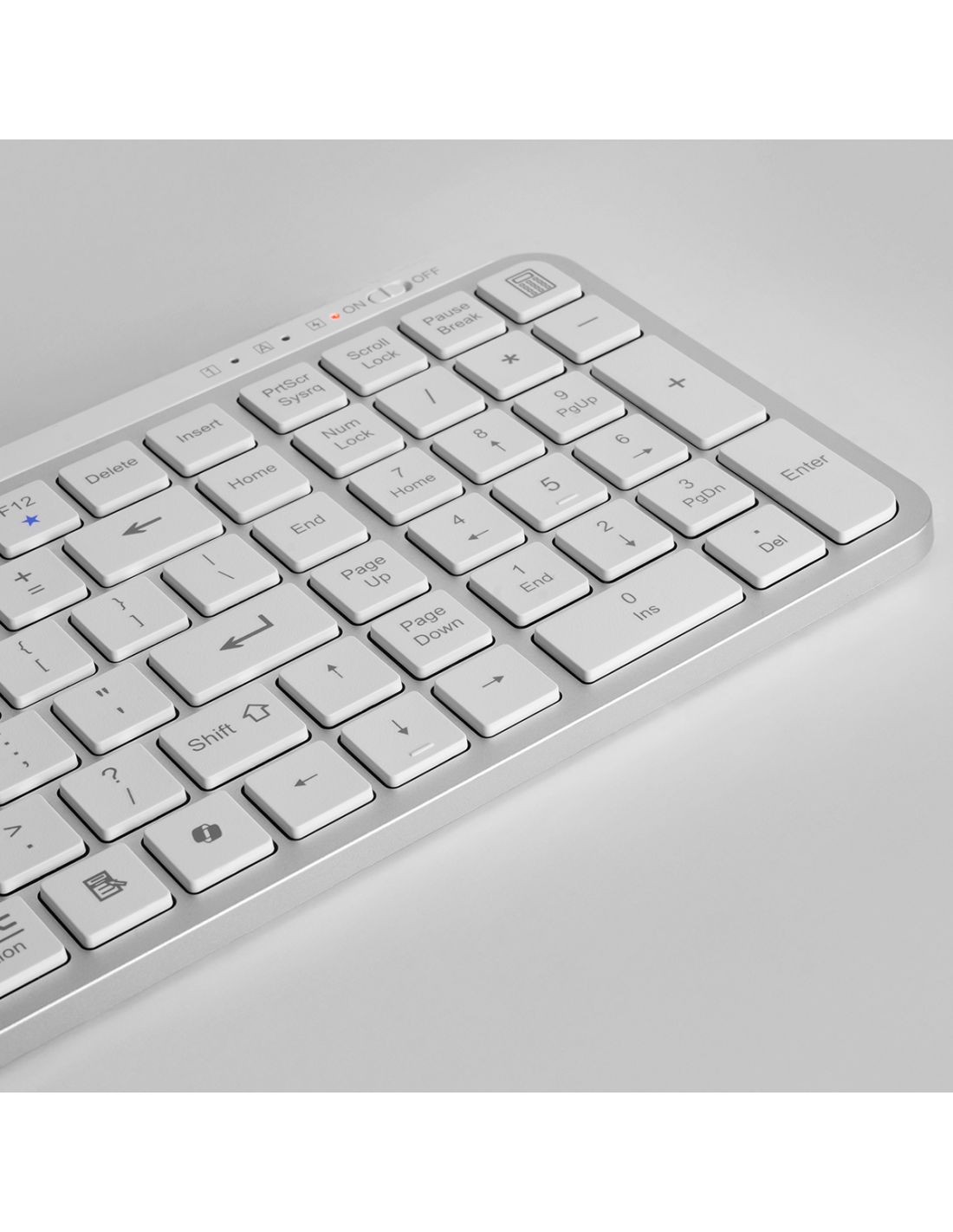 MKSILENKEYSWES - Teclado Mars Gaming RF Wireless/Bluetooth Blanco (MKSILENKEYSWES)