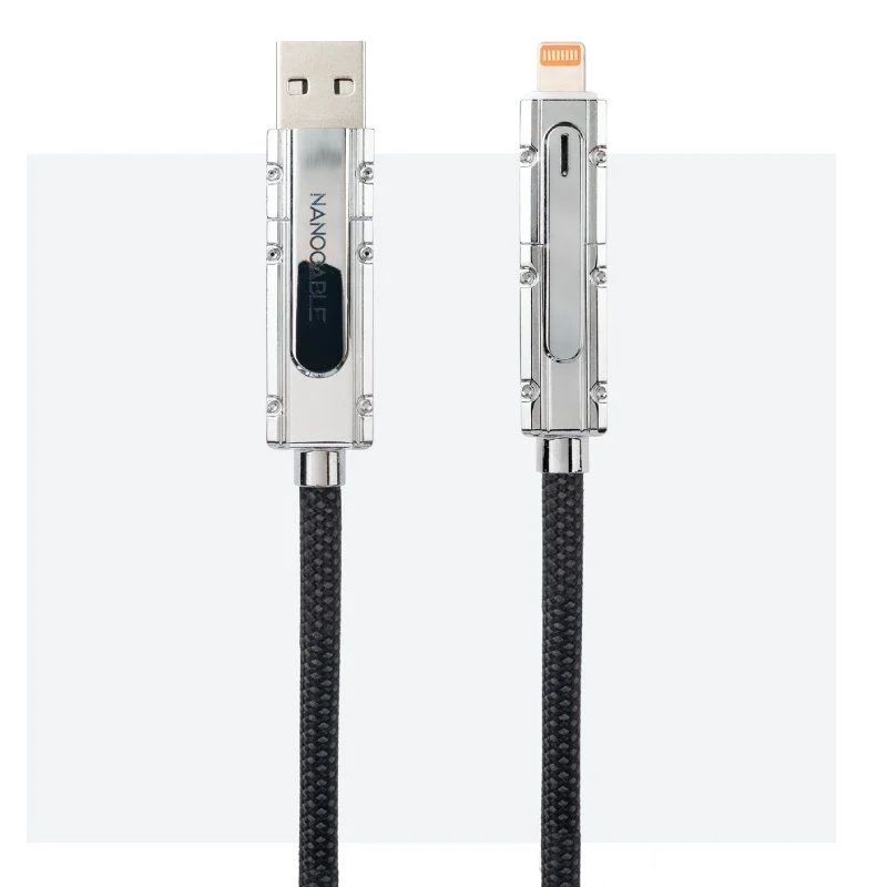 10.01.2601 - Cable Nanocable USB-C+USB-A/M a Lightning+USB-C/M 1m Negro/Gris (10.01.2601)