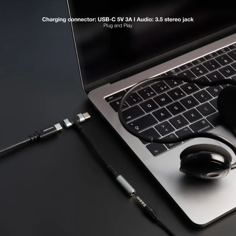 10.24.1207 - Conversor Nanocable 2en1 UsbC/M+Usb-C/H de carga a Audio Jack 3.5mm (10.24.1207)