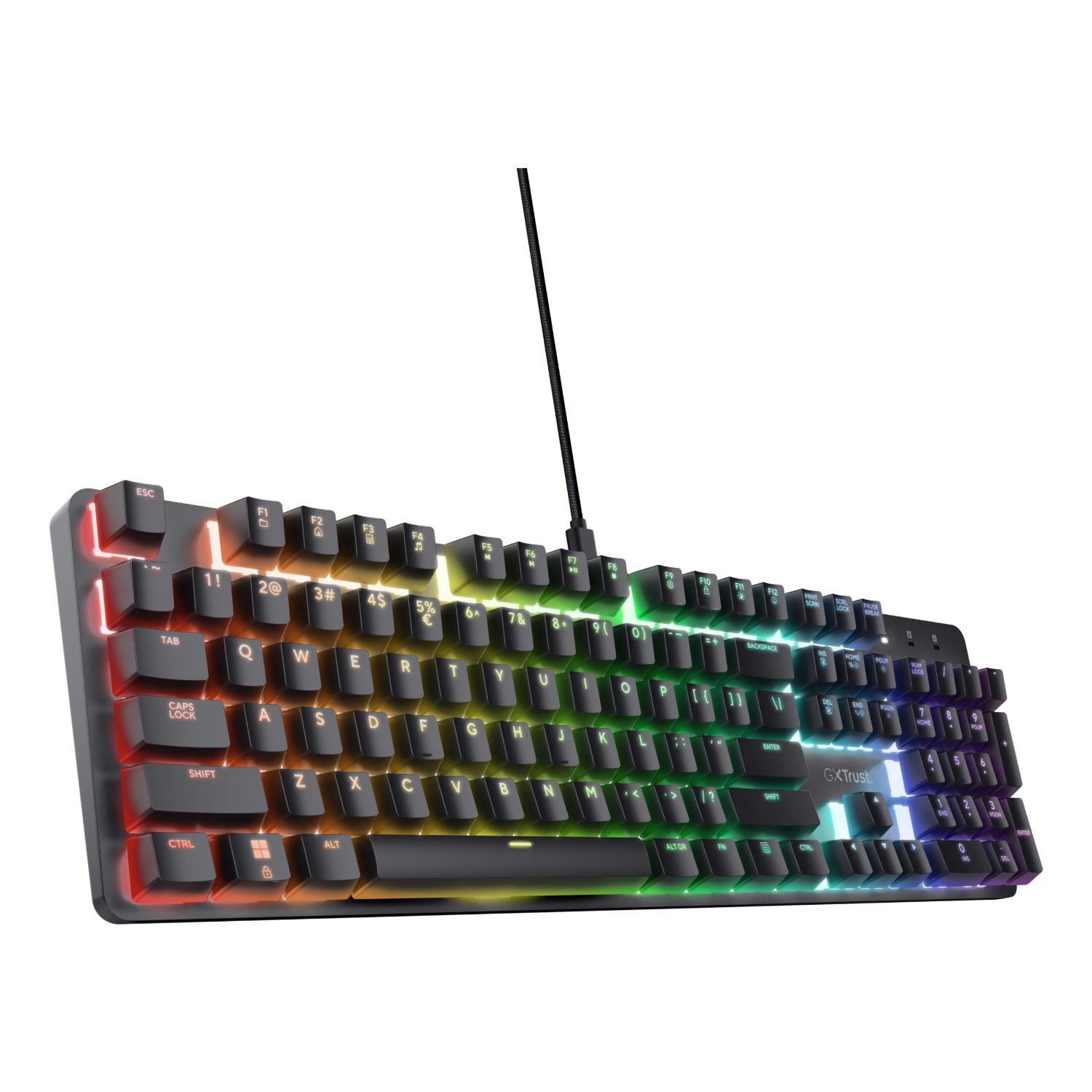 25682 - Teclado Gaming Trust GXT 871 Zora QWERTY 104 Teclas RGB 1xUSB-A Cable 1.8m Negro (25682)