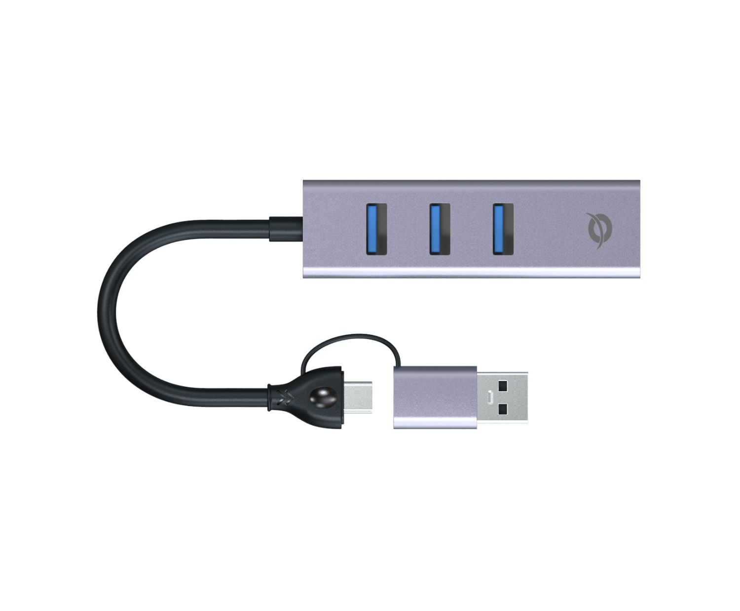 ABBY25G - Adaptador CONCEPTRONIC USB-A+USBC a 3xUSB-A/1xRJ45 Ethernet LAN GbE Cable 0.18m Gris (ABBY25G)