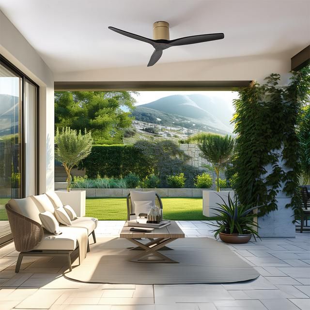 08512 - Ventilador Cecotec EnergySilence Aero 5500 Connected Ventilador de techo de 40 W y 52? con mando a distancia, control por wifi y protecci�n IP44, 6 velocidades, 3 aspas, modo winter-summer y temporizador de hasta 8 horas.(08512)
