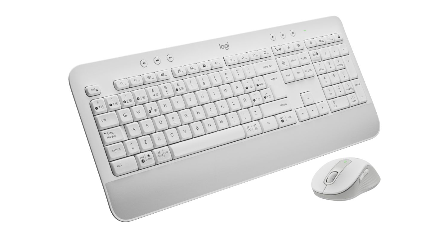 LOG-TEC SET SG MK650 BUS WH - Kit Teclado + Rat�n Logitech Signature MK650 Multimedia Reposamu�ecas QWERTY 118 Teclas Bluetooth �ptico Diestro 4000dpi 5 Botones Blanco (920-011026)
