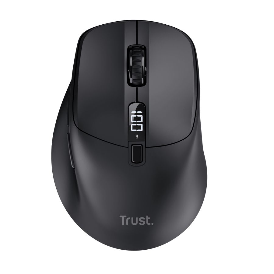 25991 - Rat�n Trust Zevo Ergon�mico �ptico Diestro Clic Silencioso RF Wireless/Bluetooth USB-A 4000dpi Negro (25991)