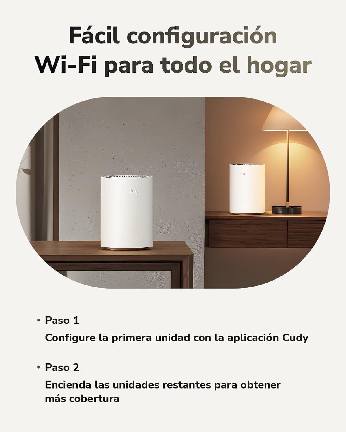 M3600(2-Pack) - Sistema Mesh CUDY BE3600 3xRJ45 WiFi 7 Dual Band 4 Antenas Internas Pack 2 Blanco (M3600 2-Pack)