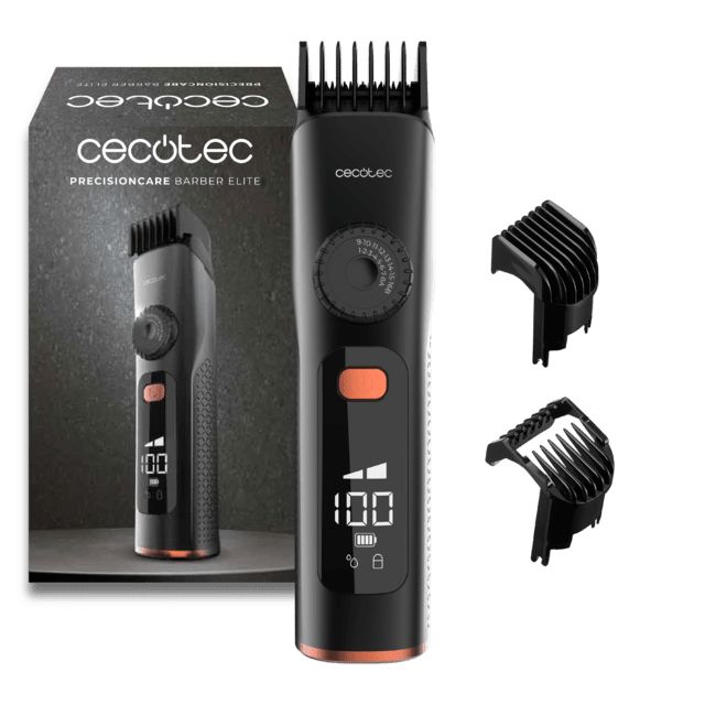 A01_EU01_122171 - Barbero/M�quina de Afeitar CECOTEC PrecisionCare Barber Elite Cuchillas de Acero Inoxidable Pantalla Autonom�a 120 minutos 2 Peines IPX6 (A01_EU01_122171)