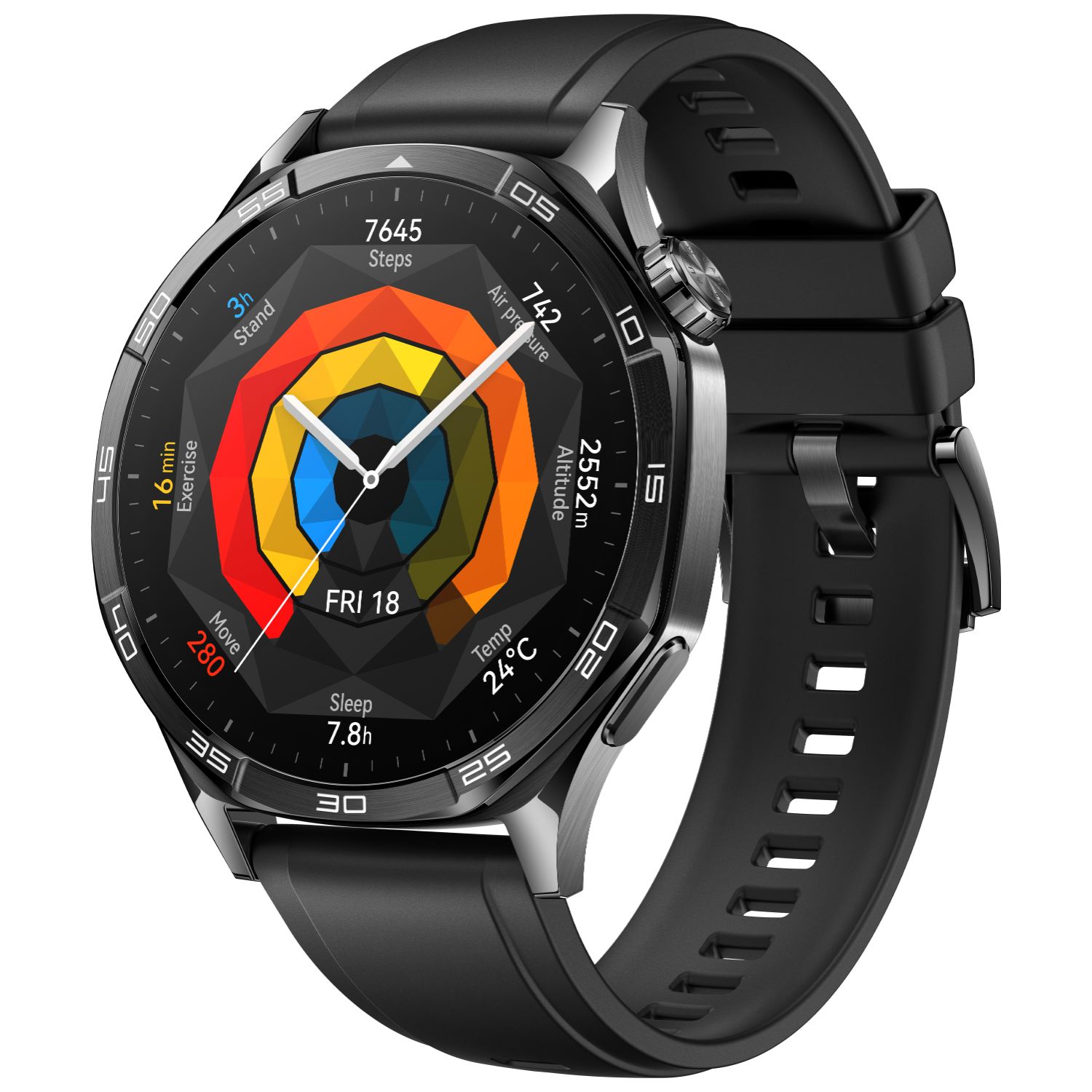 55020DKM - Smartwatch Huawei Watch GT5 AMOLED Digital 1.32? 46mm Micr�fono/Altavoces Integrados NFC Bluetooth 5.2 IP69K GPS Cuerpo/Correa Negros (55020DKM)