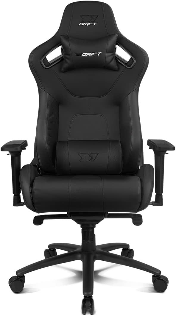DR600BK - Silla Drift Gaming Deluxe XL. Soportar hasta 150 kilos. Uso continuado para jugar o trabajar. Reclinable hasta los 135�. Ruedas silencios. Negra (DR600BK)