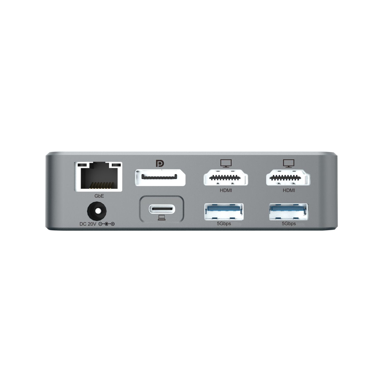 DONN25G - Docking Station CONCEPTRONIC 2xUSB-A 3.0 1xUSB-C 3.0 2xUSB-A 3.1 2xUSB-C 3.1 1xDP 1xHDMI 1xRJ45 USB DP 100W Ethernet GbE Plata (DONN25G)