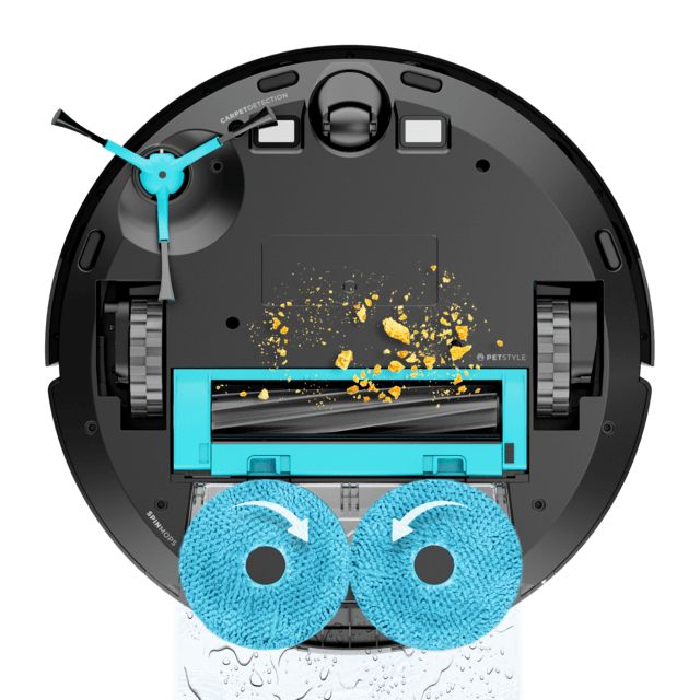 A01_EU01_100148 - Robot aspirador CECOTEC Conga 9990 AI Spin Revolution Ultra Power Home.4 en 1: barre, aspira, friega y pasa las mopas. 10.000 Pa de succin. Mximo 240 minutos de autonoma. Fregado profesional (