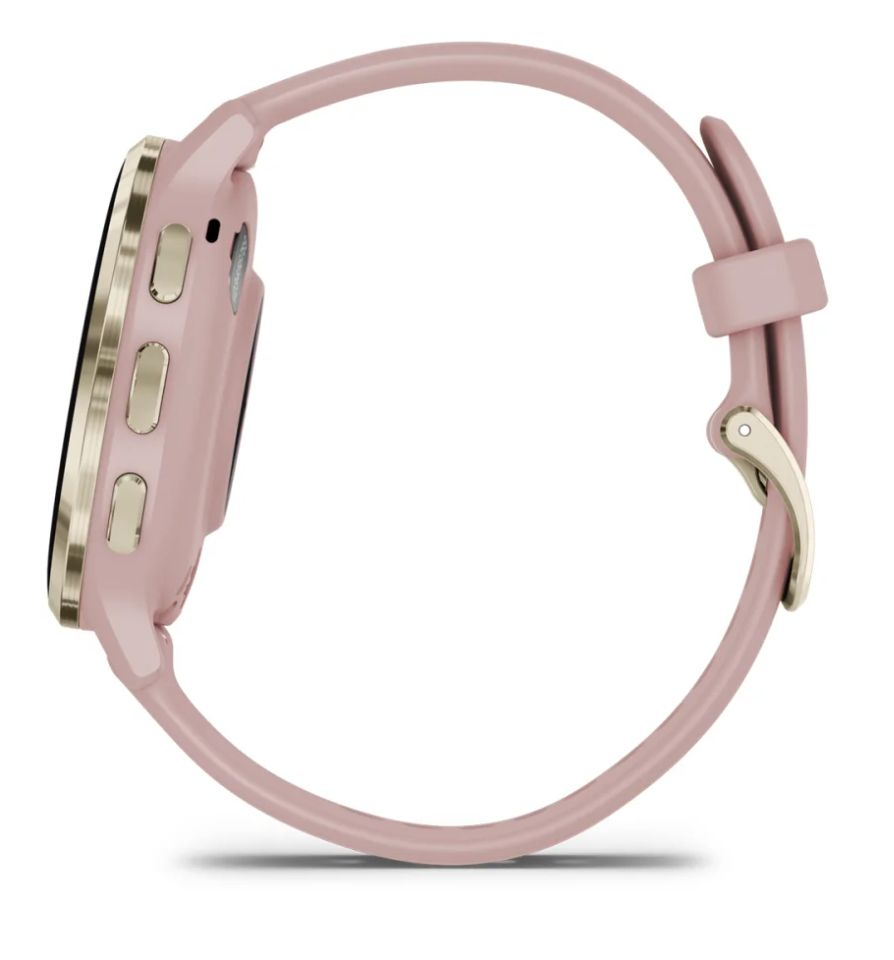 010-02785-03 - Smartwatch Garmin Venu 3S 41mm, Bisel de acero inoxidable de color beige gold con caja y correa de silicona en Rose Gold. (010-02785-03)