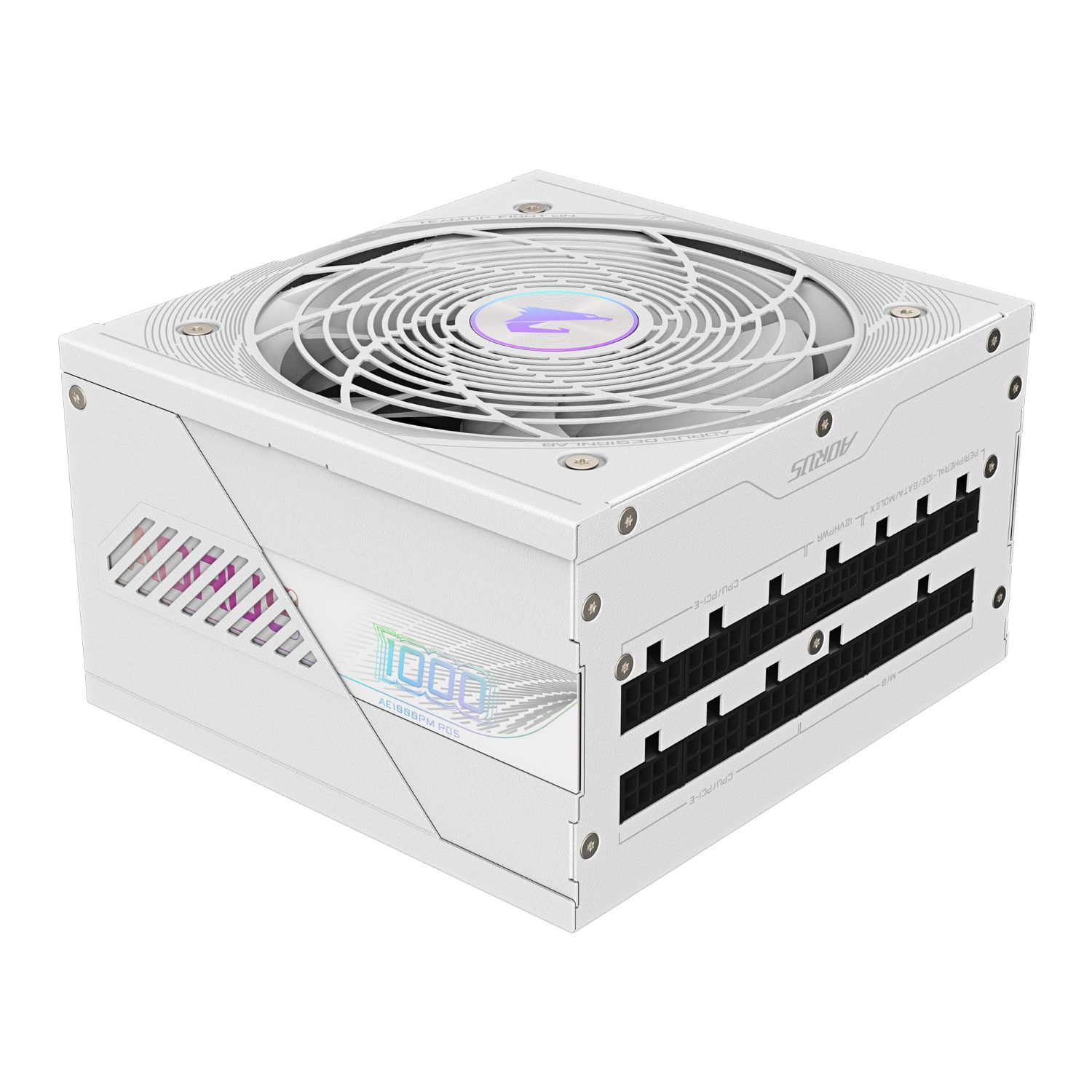 GP-AE1000PM PG5 ICE - Fuente GIGABYTE AORUS ELITE ATX 1000W Modular 20+4 pin ATX 4xMolex 6xSATA 80 Plus Platinum Blanca (GP-AE1000PM PG5 ICE)
