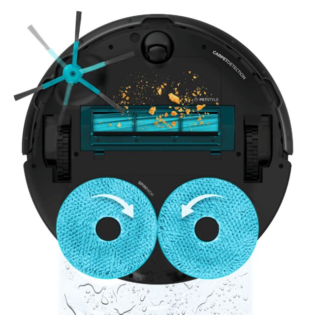 A01_EU01_100828 - Robot Aspirador CECOTEC Conga 13090 Spin Revolution Home&Wash, Base 4 en 1. Cuenta con tecnologa lser (A01_EU01_100828)