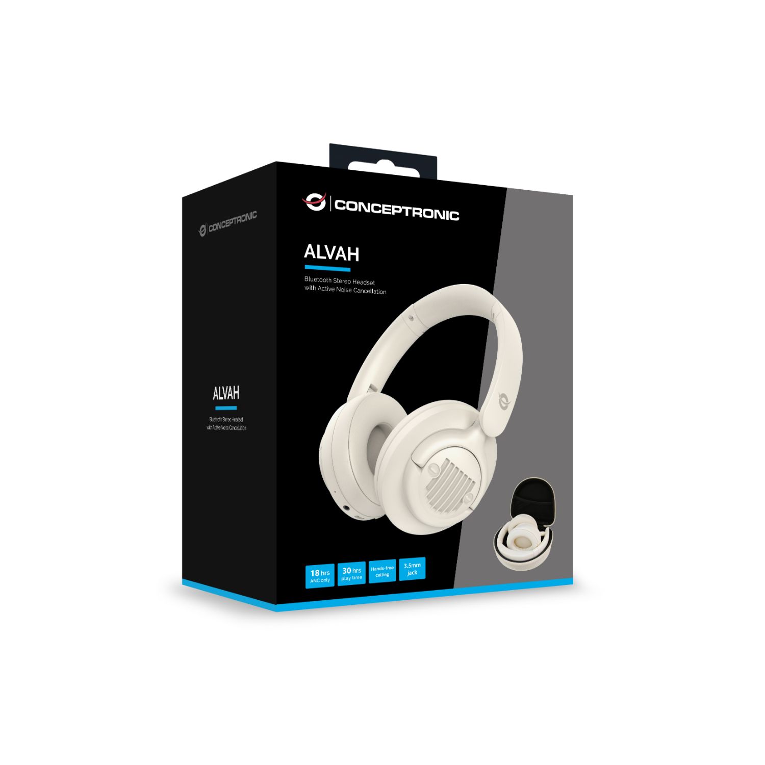 ALVAH02C - Auriculares CONCEPTRONIC Micr�fono Integrado Circumaurales Binaurales Plegables 3.5mm Bluetooth 5.4 Crema (ALVAH02C)