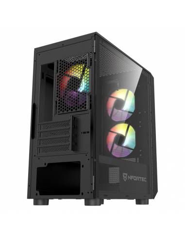 NF-CS-DYS-B - Caja Gaming Nfortec Ventana Lateral de Cristal Templado 2xUSB 2.0 1xUSB 3.0 mATX ITX Negra (NF-CS-DYS-B)
