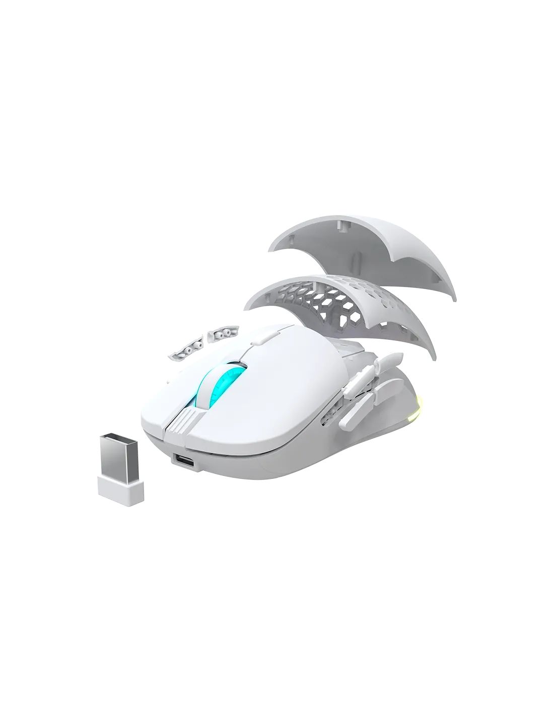 NS-MS-ARAKNE-ELITE-IV - Ratn Newskill Arakne Elite Gaming Ambidextro 2.4GHz USB-C RGB 16000dpi Ivory (NS-MS-ARAKNE-ELITE-IV)