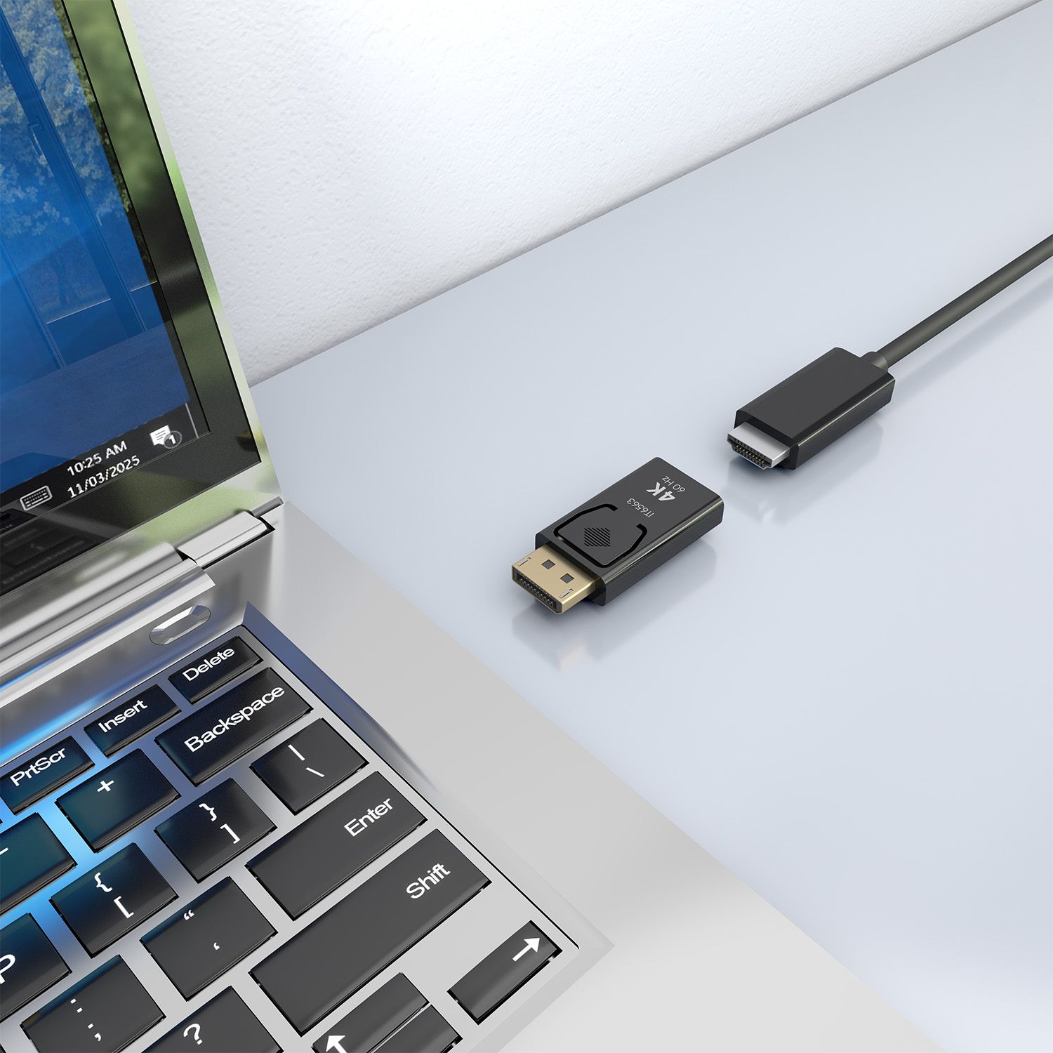 A125-0908 - Conversor AISENS Displayport/M a HDMI 4K@60Hz/H Negro (A125-0908)