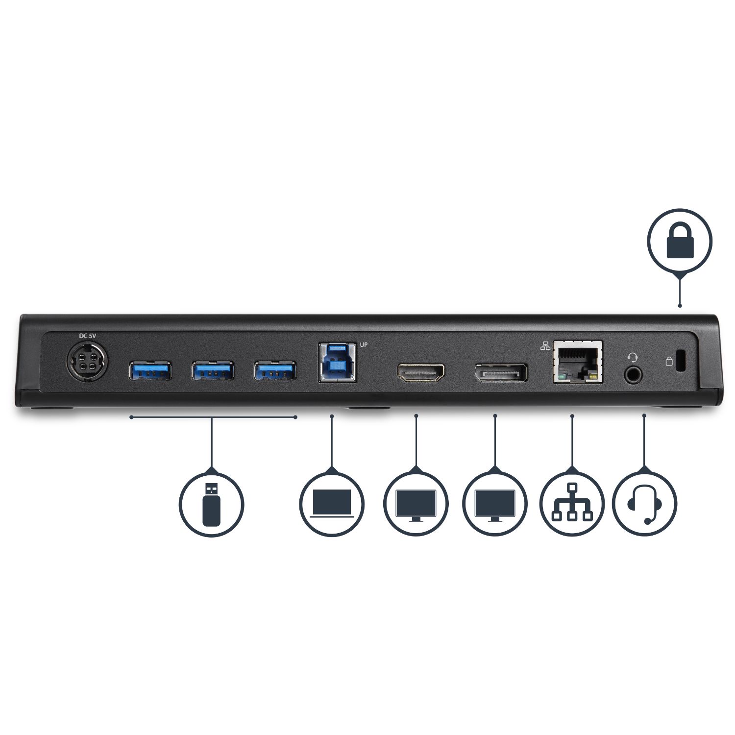 USB3DOCKHDPC - Docking Station StarTech USB-B 3.0 a 4xUSB-A 3.0 1xDP 1xHDMI Ethernet LAN GbE Negro (USB3DOCKHDPC)