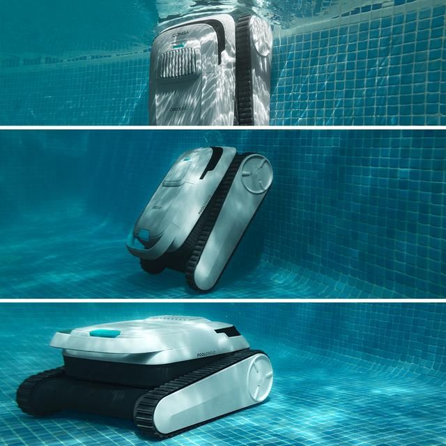 A01_EU01_108205 - Robot limpiapiscinas CECOTEC Conga Pooldroid 5000 TotalClean Pearl, para fondos, paredes y lnea de flotacin Apto para superficies de hasta 100 m2 y pendiente mxima de 90. ScubaDriving Tech, limpieza ordenada. 120 minutos de autonoma.(A01_EU01_108205)