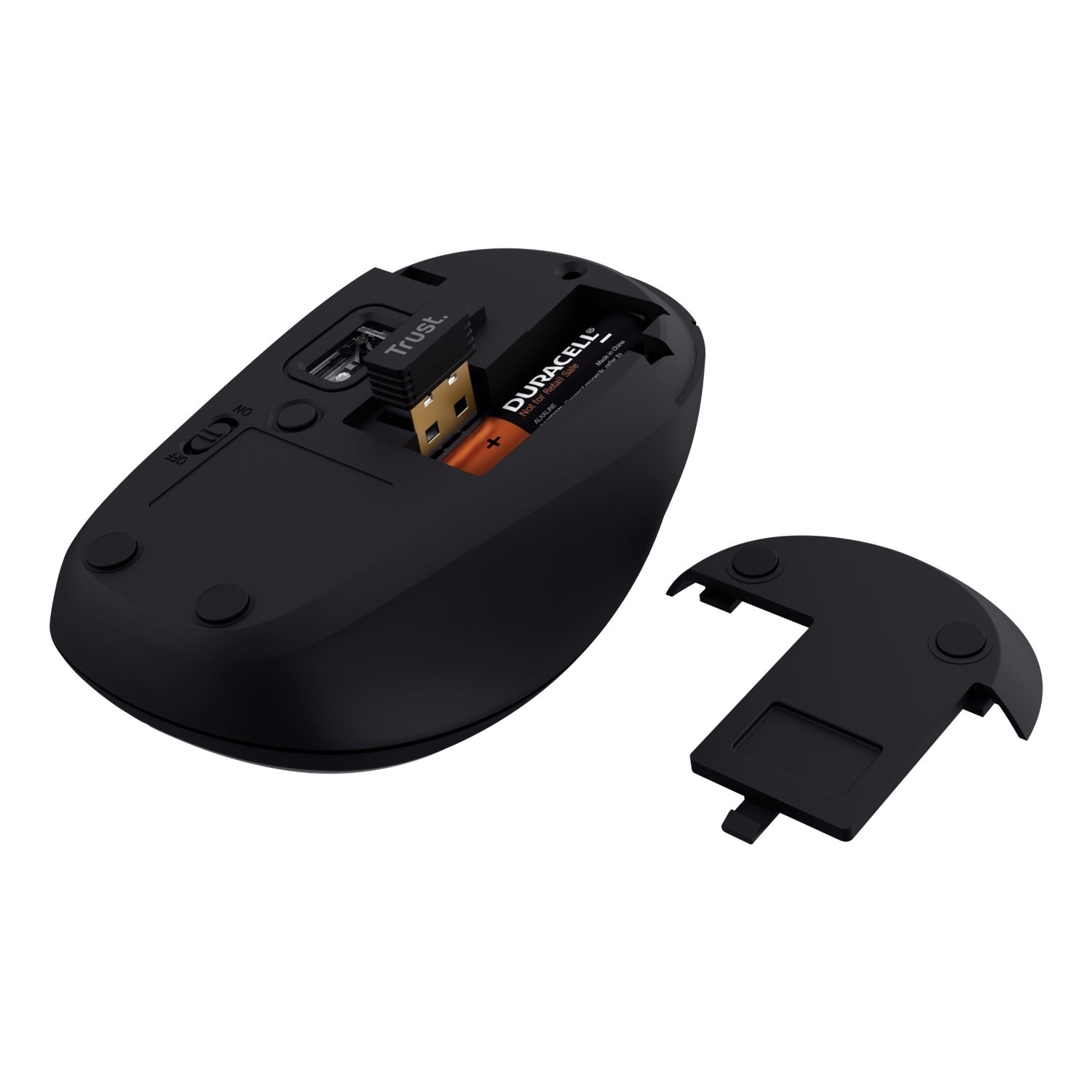25440 - Ratn Trust Yvi+ ptico Ambidextro Multidispositivo Silencioso RF Wireless 2.4GHz/Bluetooth 1600dpi 3 Botones Negro (25440)