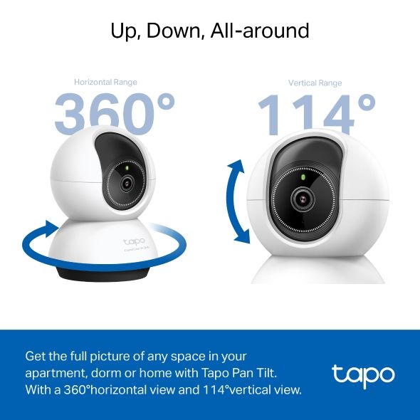 TC72 - Cmara IP TP-Link 2K QHD 4mp H.264 360 WiFi Deteccin de Movimientos por IA Micrfono/Altavoces Integrados Interior Visin Nocturna LED/IR 9m Techo/Escritorio Blanca (TC72)